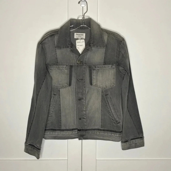 FRAME Nouveau Le Multi-tone Denim Jacket - Picture 1 of 7